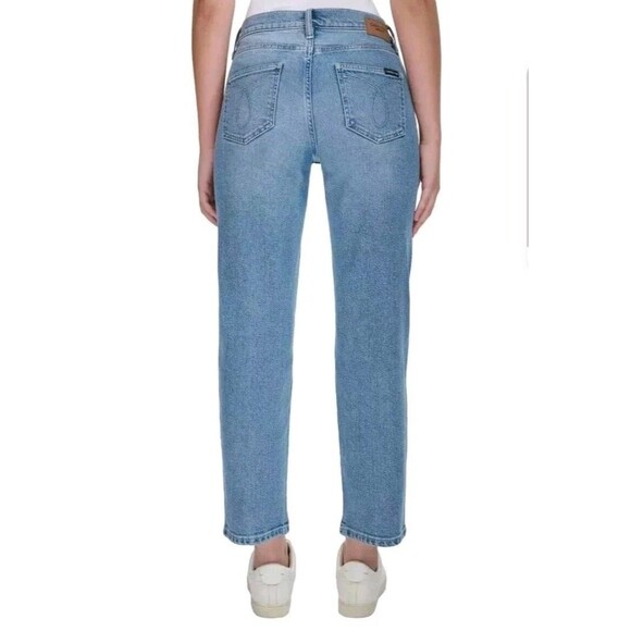 Calvin Klein Women's Size 12 High Rise Straight Leg Jeans Light Blue 27" Inseam - Picture 5 of 10